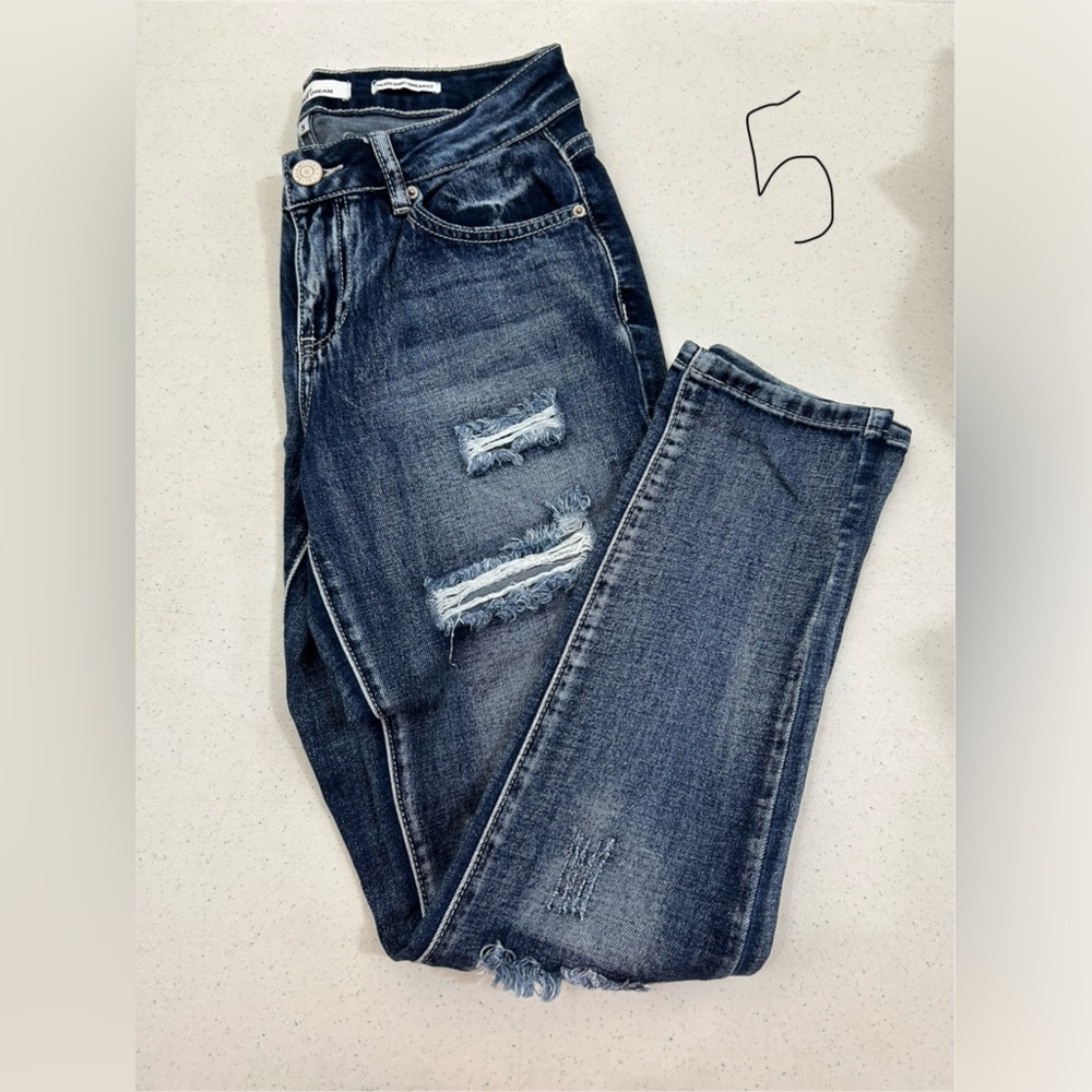 YMI Dream Size 3 Indigo Ripped Skinny Jeans